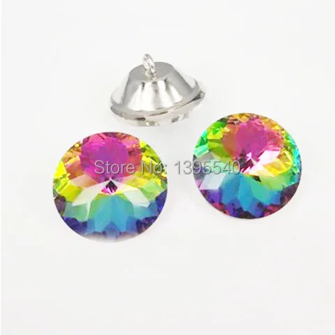 

New 30mm Colorful Crystal Glass Buttons Bauhinia Sofa Industry Decoration Fileds Soft Crystal Button KTV Wall Decorative Buckle