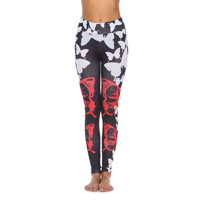 Новый печатных Леггинсы для йоги быстросохнущая штаны Для женщин легинсы