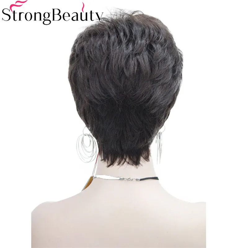 StrongBeauty короткие прямые синтетические красные оранжевые коричневые светлые парики высокие термостойкие полный парик много цветов на выбор