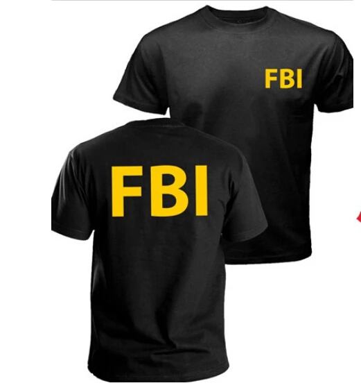 Футболка ФБР с принтом агента секретной службы полиции CIA для мужчин футболка