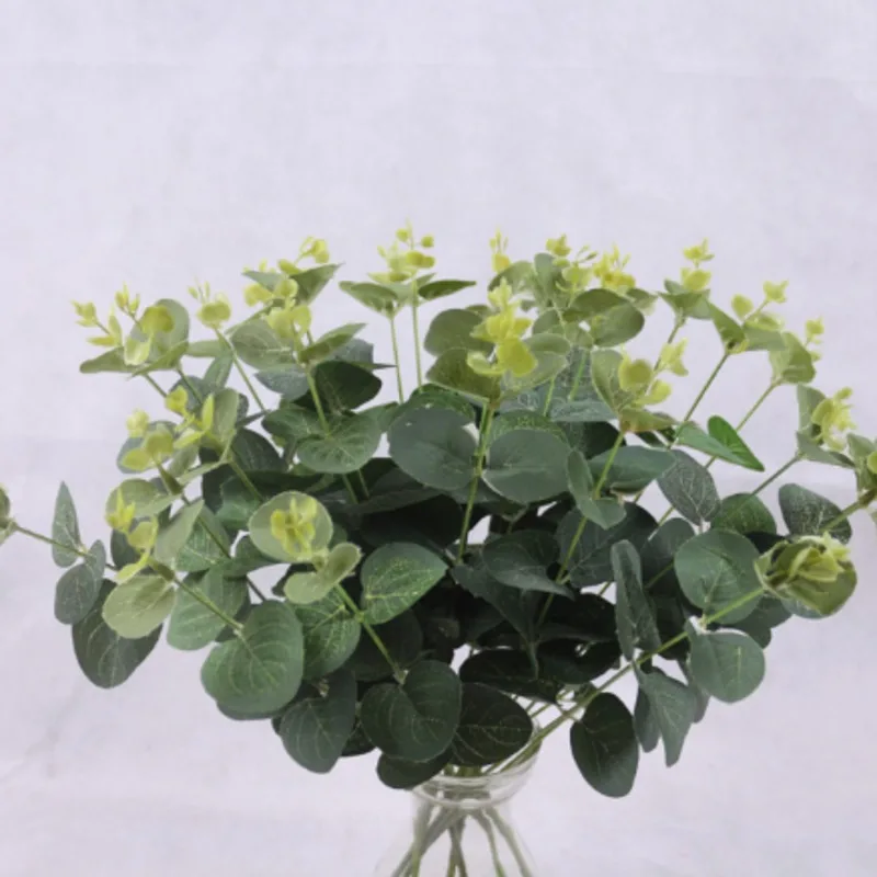 Eucalyptus короткий филиал Искусственные цветы весеннее украшение цветок