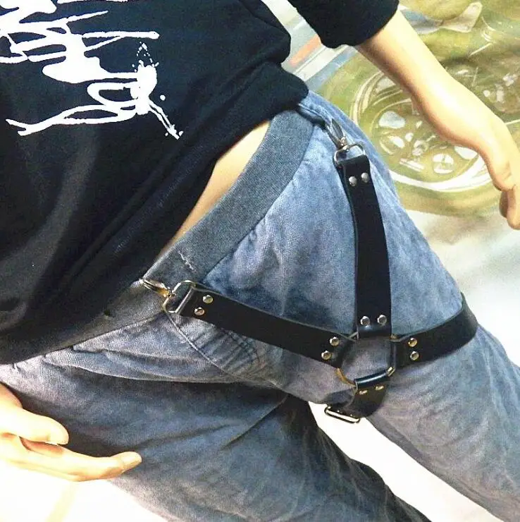 Мужской и женский новый модный кошелек с ремнем цепочкой кожаный панк крючок