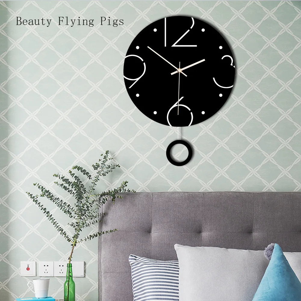 Новые взрывы акриловые настенные часы креативное украшение для дома черно белые