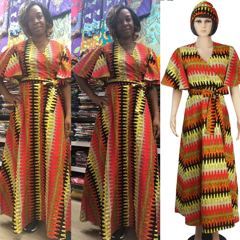 2019 африканские платья для женщин платье с Африканским вощеным принтом частная