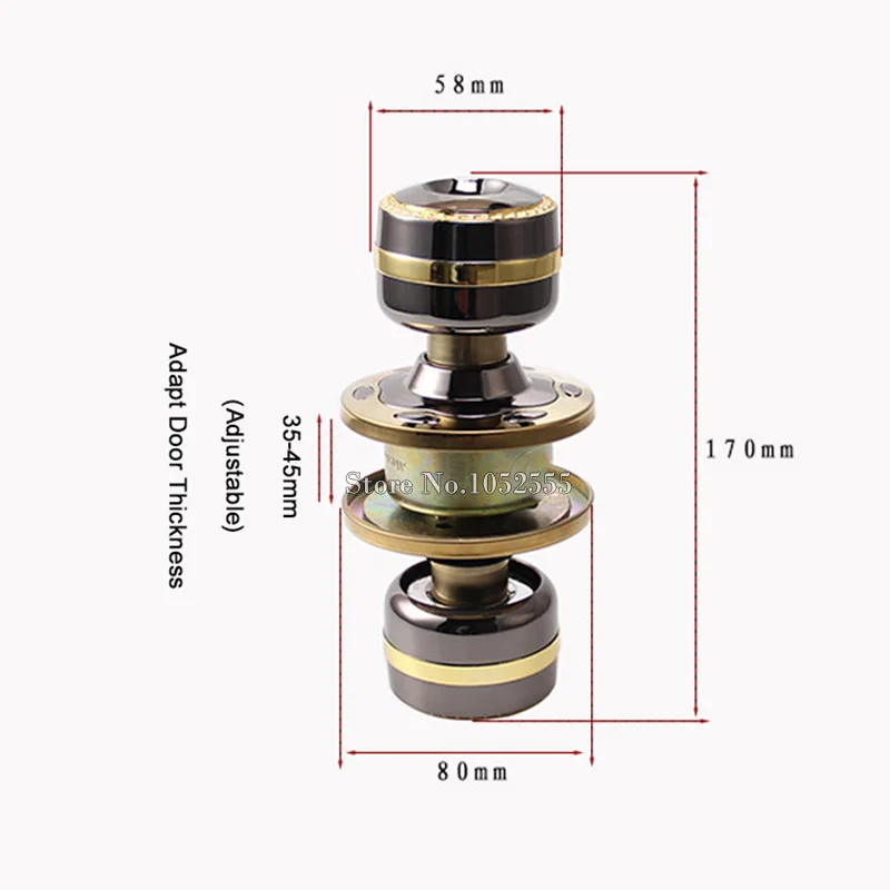 Высококачественная Латунь Цилиндрические Вход Дверные Ручки Защелка Замка С 3