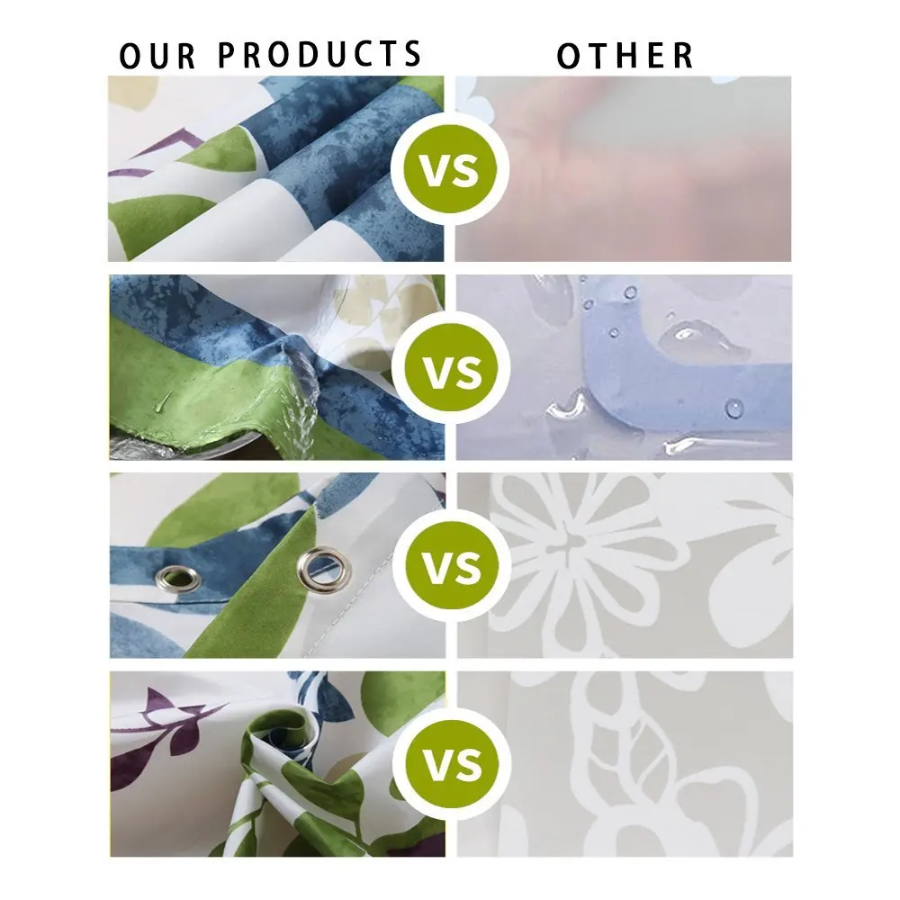 

Mildew Resistant Waterproof Fabric Polyester Shower Curtains Liner 3D Triangle Prints Bathroom Shower Curtains Set with Hooks