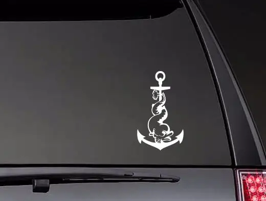 Dolphin And Anchor Pattern Car Decals Art Stickers Bumper Window Rear windshield Decor Waterproof ZP0392 |