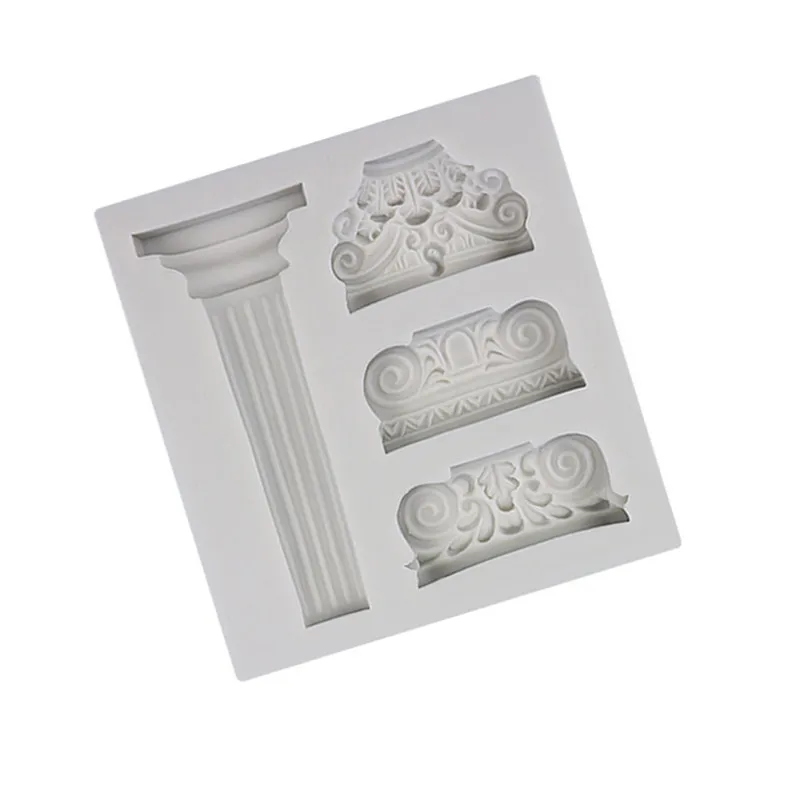 European pattern retro European Roman column fondant cake mold silicone chocolate fudge dry Pez mold baking utensils