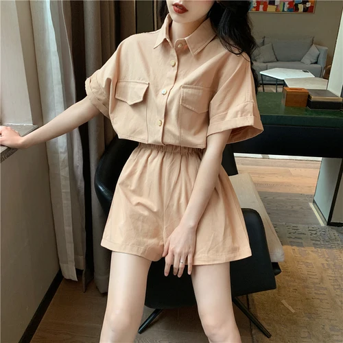 Блузка и шорты женские свободного покроя повседневный модный шикарный комплект