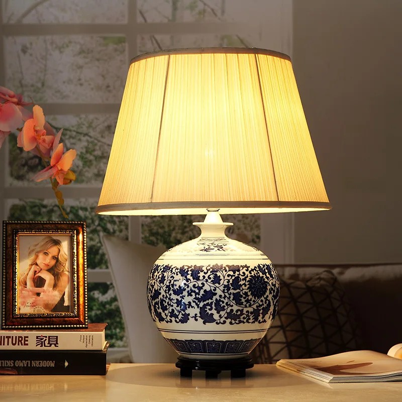 Цзиндэчжэнь фарфоровые керамические настольные лампы в винтажном стиле для