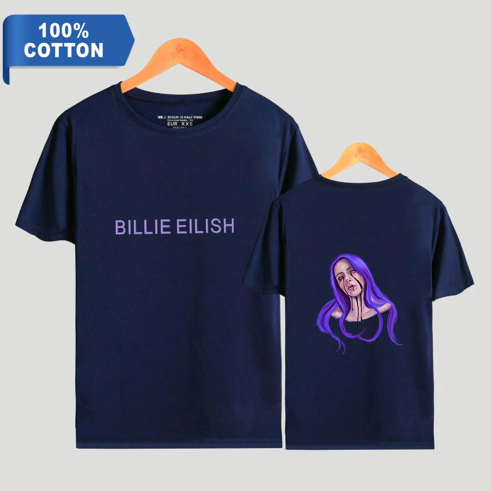 BILIE EILISH/100% хлопковая модная популярная Повседневная футболка с короткими