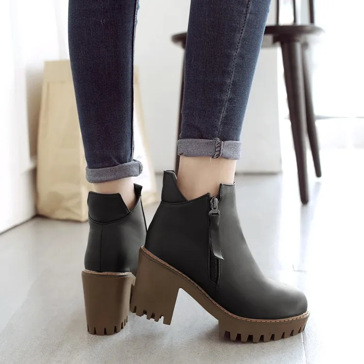 Женские Винтажные ботинки GOXPACER Универсальные с круглым носком короткие на