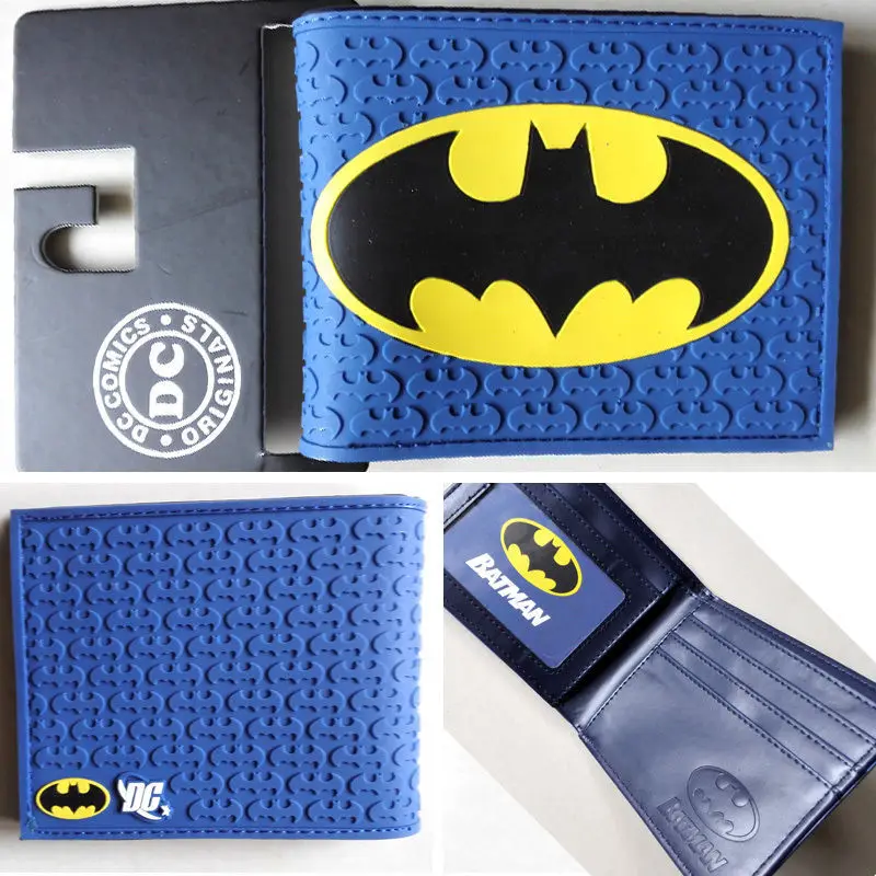 2018 DC комикс о Бэтмене битой логотип кошельки кошелек синий Пластик кожа человек