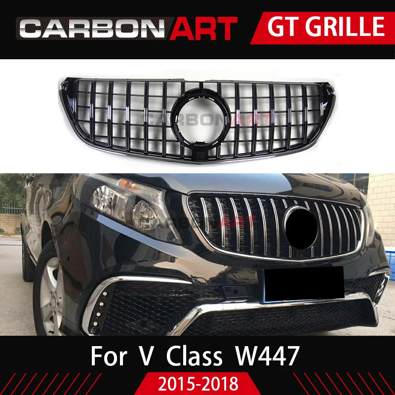 V Class GT решетка-гриль Вертикальный стиль для Mercedes W447 MPV Авто Передняя сетка- V250 V260 Автомобиль Стайлинг решетка