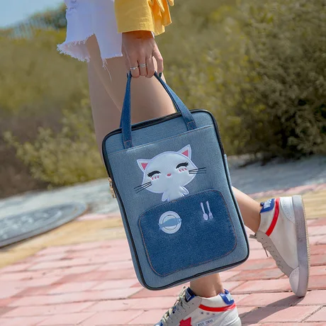 Горячий НОВЫЙ 4 шт./компл. Японский Корейский Свежий Холст Сумочка Cute Kitty Cat