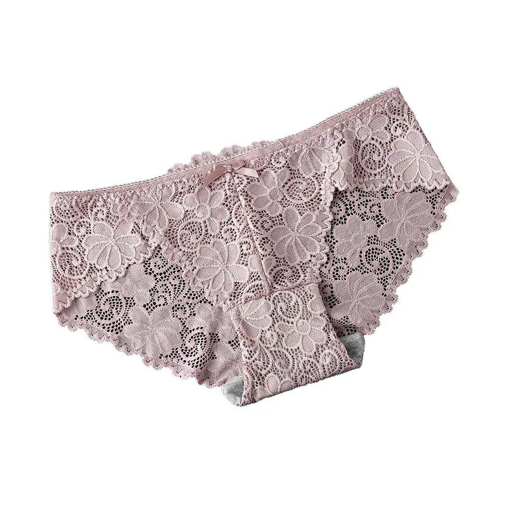 Женское сексуальное нижнее белье плавки с кружевами цветочной вышивкой
