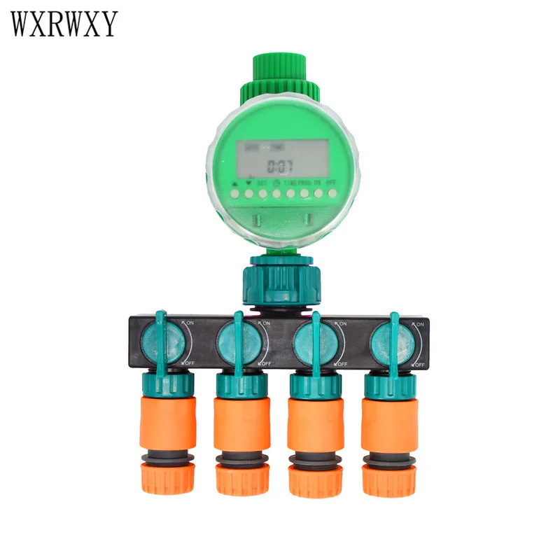 Wxrwxy садовый таймер полива 4 way tap 1/" кран 4 way таймер с распределителем для полива 16 мм шунт четыре розетки 1 комплект