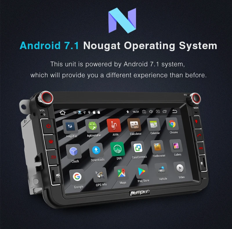 Тыква 2 Din 8'ɺndroid 7 1 автомобильный радиоприемник без dvd-плеера GPS навигация