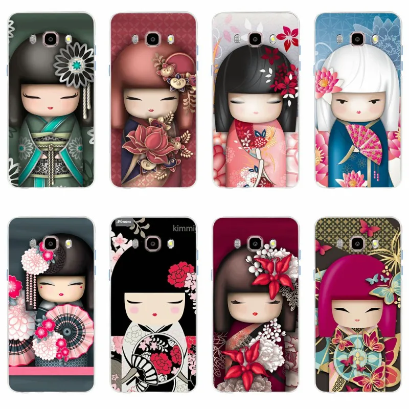 Kawaii японская кукла Kokeshi Мягкий Силиконовый ТПУ чехол для телефона Samsung Galaxy S6 S6edge A7