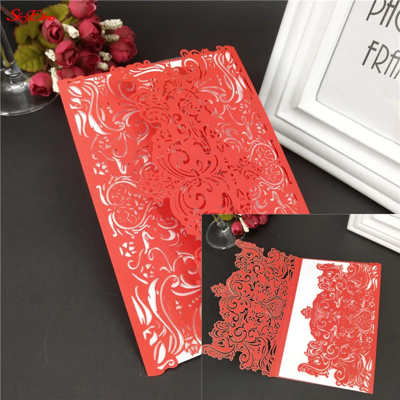 10 шт./лот приглашения на день рождения открытки лазерная резка свадебные 2019