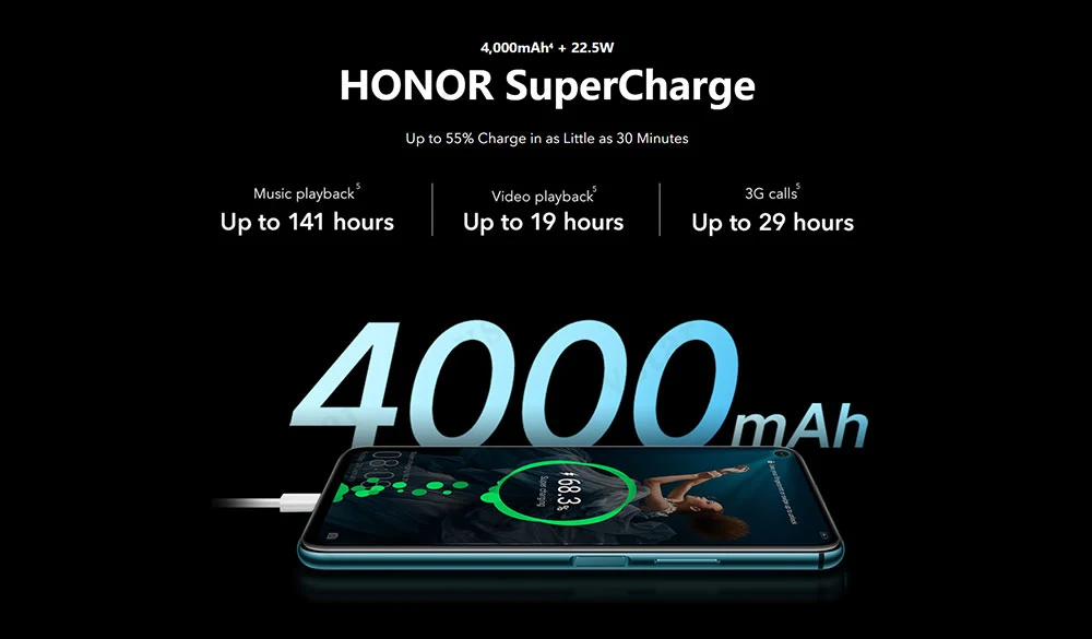 Мобильный телефон HONOR 20 PRO, 6,26 дюймов, 8 ГБ, 128 ГБ, Восьмиядерный процессор Kirin 980, Android 9,0, 4000 мАч, Поддержка Google play, NFC