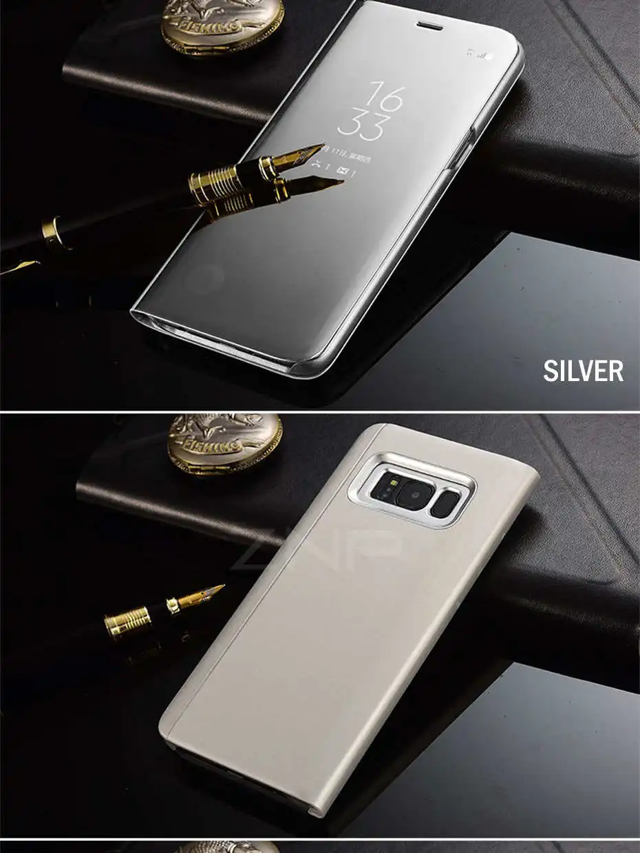 Умный зеркальный флип-чехол для телефона для samsung Galaxy S9 S8 S7 S6 Edge Plus умное покрытие для Note 9 8 J5 J7 A5 A6 A7 A8 чехол
