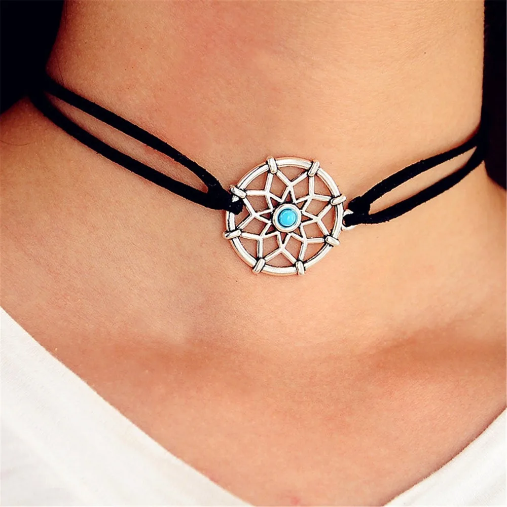 Hot New Black Velvet Chain Dream catcher Shape Choker Short Clavicle Necklace | Украшения и аксессуары