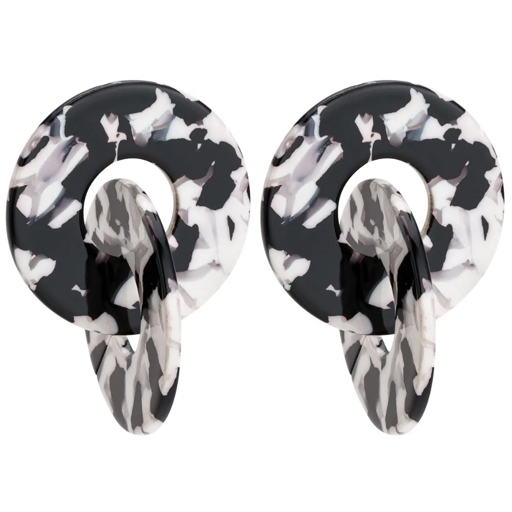 Pomlee разноцветные Boho круглые серьги в форме капли для женские двухслойные