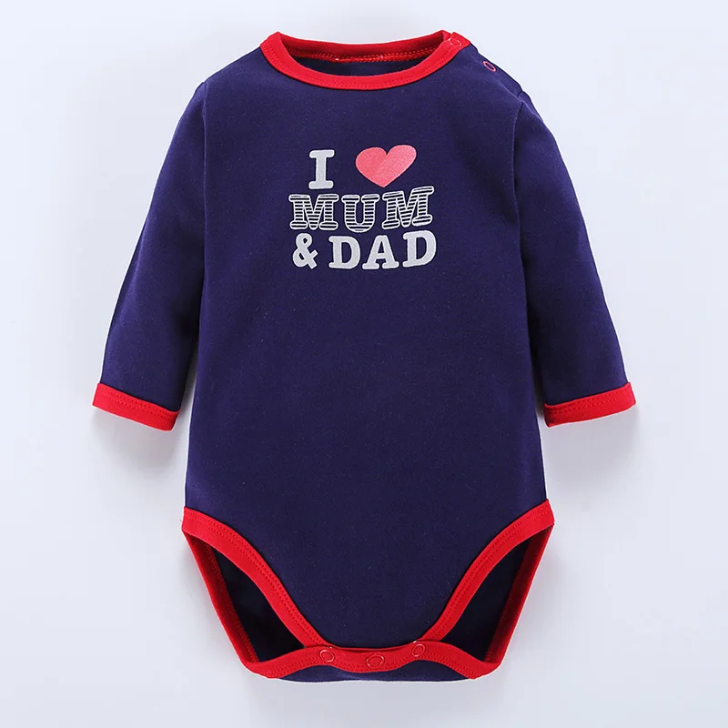 Цельная Одежда для новорожденных, боди для мальчиков и девочек 0-4 лет, унисекс, комбинезон с длинными рукавами, пижама из чесаного хлопка, одежда для сна - Цвет: Тёмно-синий