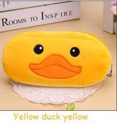 Yellow duck 1 шт 12 Цвет школьная Kawaii Тоторо Карандаш Чехол сумка/мешок карандаша панды плюшевые косметический кошелек мешок застежки-молнии монета сумка подарок для детей - Цвет: Yellow duck