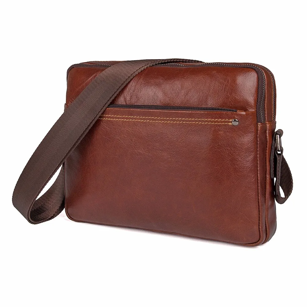 

J.M.D Excellent Cow Leather Men's Shoulder Bag Vintage Messenger Bag Presnetable Practical Ipad crossbody bag 2020 1042X