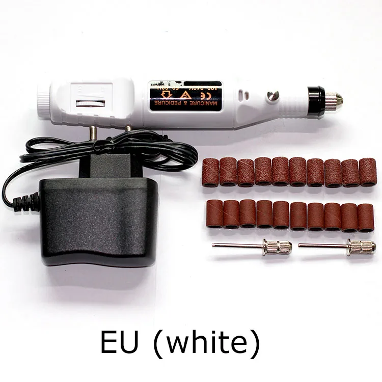 EU - white 20 шлифовальных рукавов мини-набор для формирования ногтей 3/32 Тип сбора мощность электрическая дрель инструментарий Гель-лак для удаления инструмент Расп - Цвет: EU - white