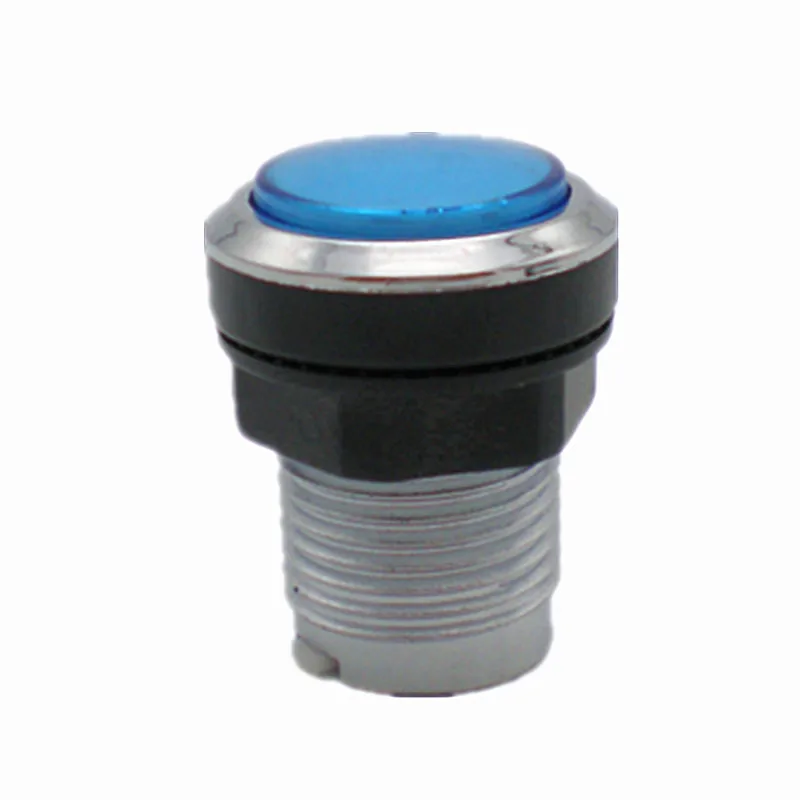 

1PCS Illuminated Chrome Plated 12V LED Arcade Push Button With Microswitch Multi Color Available 28MM Mounting Hole