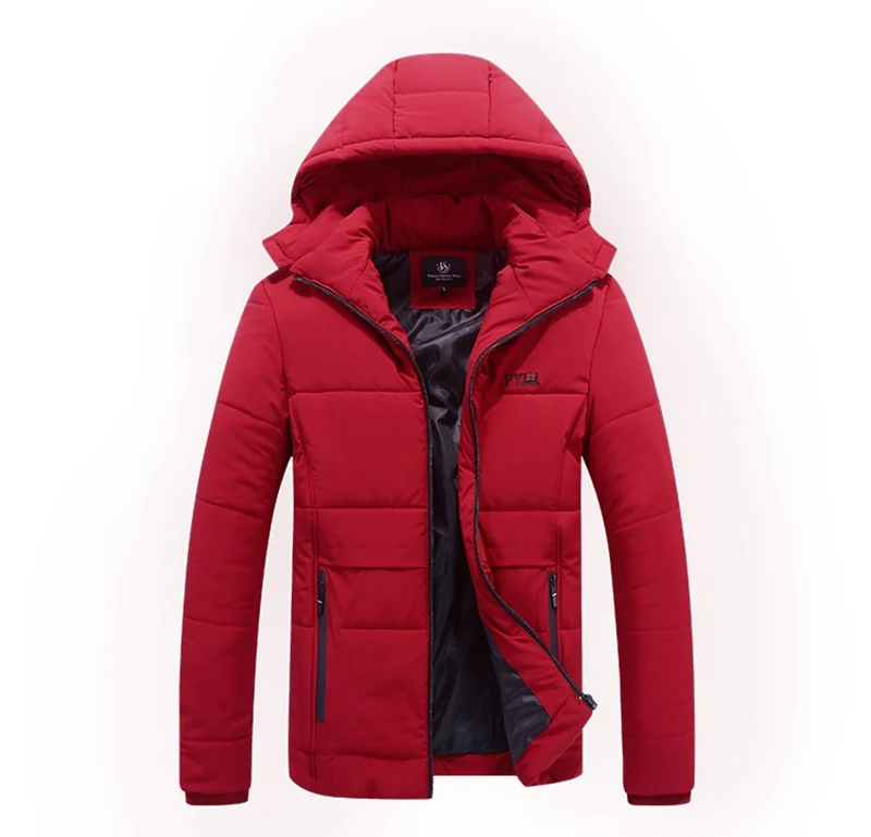 MFERLIER Plus Size big 6XL 7XL 8XL Winter Jackets Men Warm hooded parkas Outwear out door Jackets large size Coat 54 56 58 60 62 - Цвет: Красный