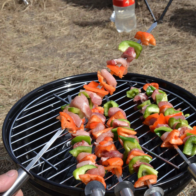 Портативные широкие Шпажки для барбекю Shish Kabob шпажки из нержавеющей стали с