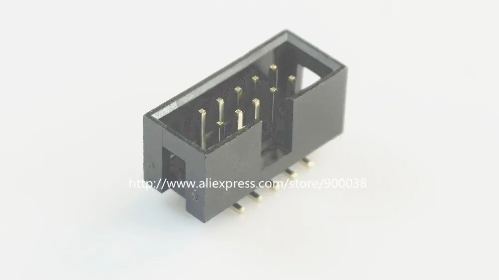 

250 Pcs / Tape & Reel SMT 2.54mm 2x5 Pin 10 P shrouded Box header IDC Socket straight Male 2 rows 2.54 SMD PCB reflow solder