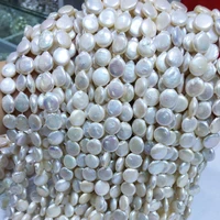natural freshwater pearl high quality 36 cm perforated loose beads diy ladies necklace bracelet production 11 12mm button beads