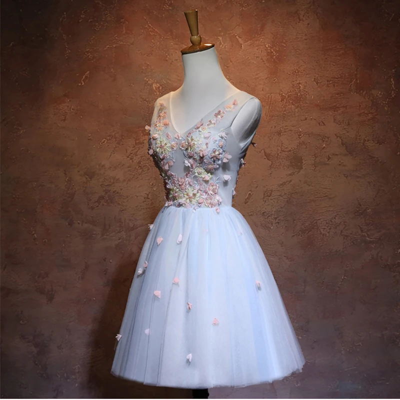 Женское коктейльное платье NICEOOXIAO элегантное Короткое бальное без рукавов с v