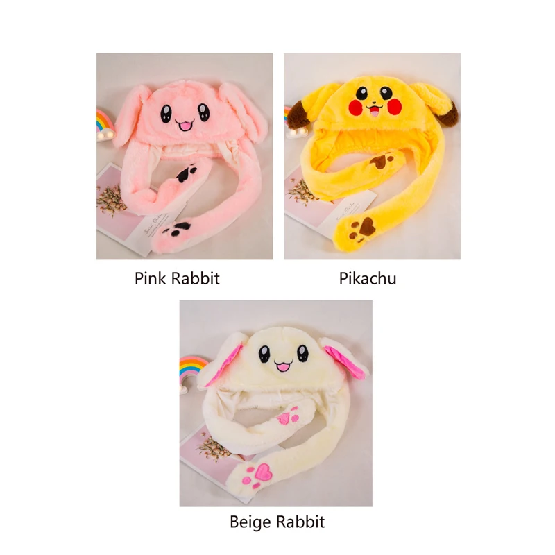 Милый кролик в плюшевой шляпе движущиеся уши кролика шапка детская игрушка