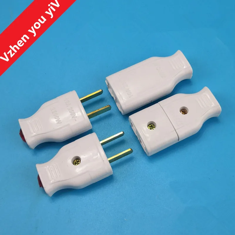 10pcs/lot 5pcs male &amp femalePower supply household wire connection socket switch two-phase two-foot male-female butt plug |