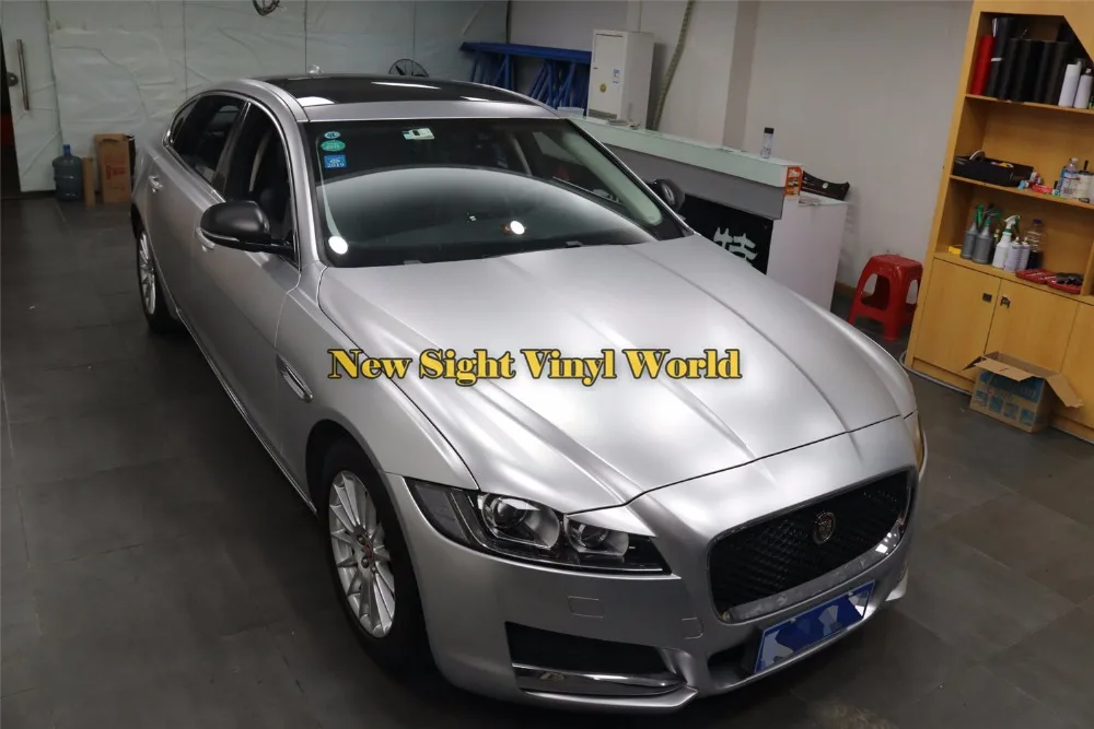 

Best Quality Silver Matte Satin Chrome Vinyl Wrap Film Bubble Free Vehicle Wraps Car Wrapping Foil