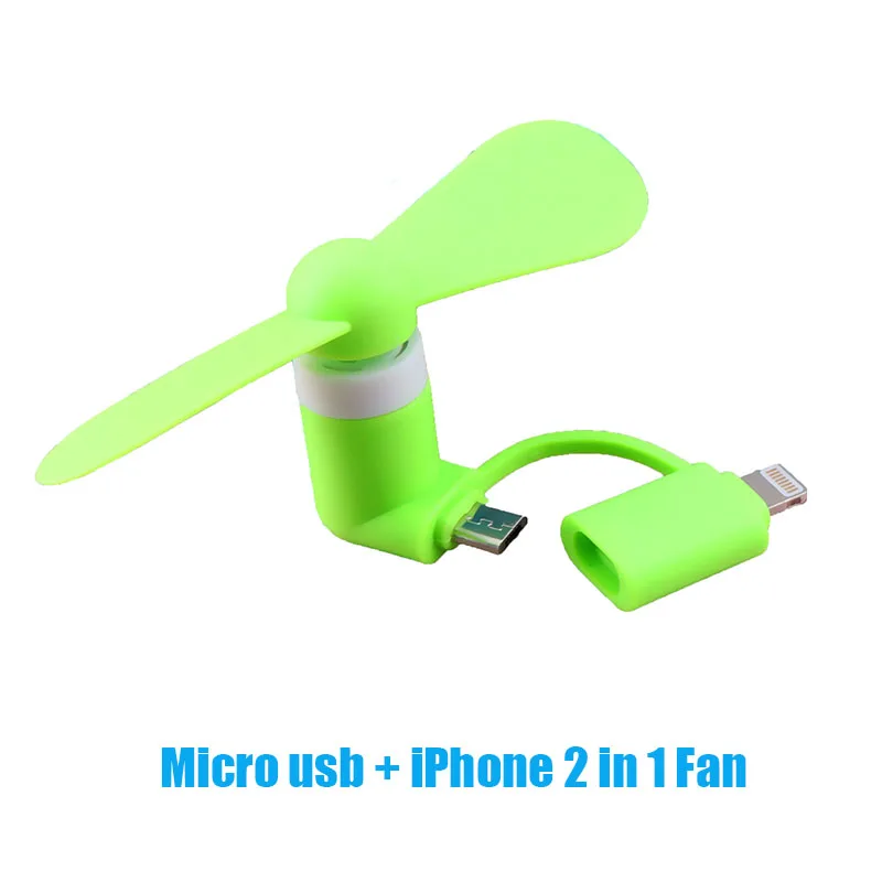USB вентилятор с Micro и 8 контактами 2 в 1 мини вентиляторы ручной для телефона Samsung