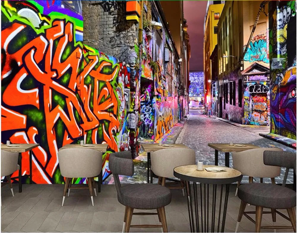 Настенные 3d фотообои на заказ современное популярное уличное искусство фоновая