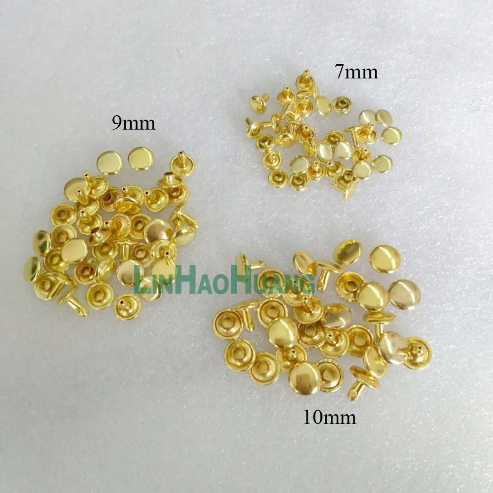 Круглые плоские заклепки золотого цвета 400 шт. медные круглые Шипы винтовые пятна