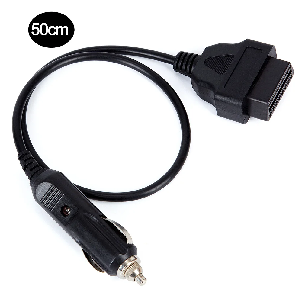 50CM Индивидуальные Длина OBD2 16Pin женский для автомобильного прикуривателя OBD 2 автомобиля разъем к прикуривателю линии связи - Название цвета: 50CM