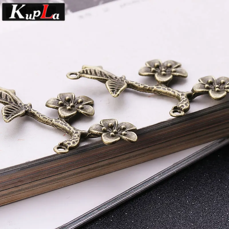 Винтажные серебряные металлические подвески в виде ветки сливы модные