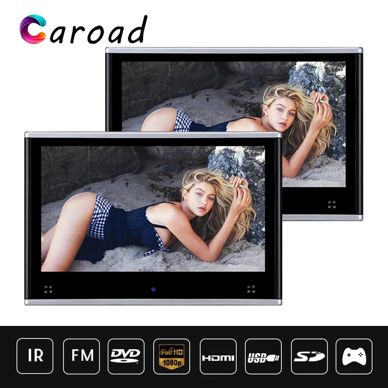 2 шт. 10 1 &quotHD сенсорный экран автомобильный подголовник монитор DVD видео плеер