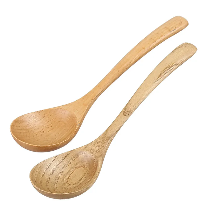 

free shipping 10pieces Beech chestnut 18cm round handle spoon Japanese wooden spoon Home Furnishing custom 18*4.5cm