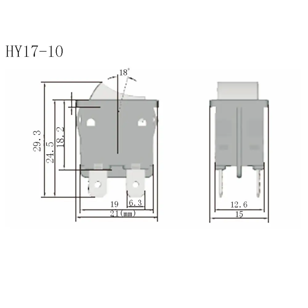 2pcs KEDU HY17-10 4 Pins Waterproof Push Button Switches ON-OFF Electric Tool Pushbutton Rocker Switch 125/250V 12/10A 1/2HP - купить по