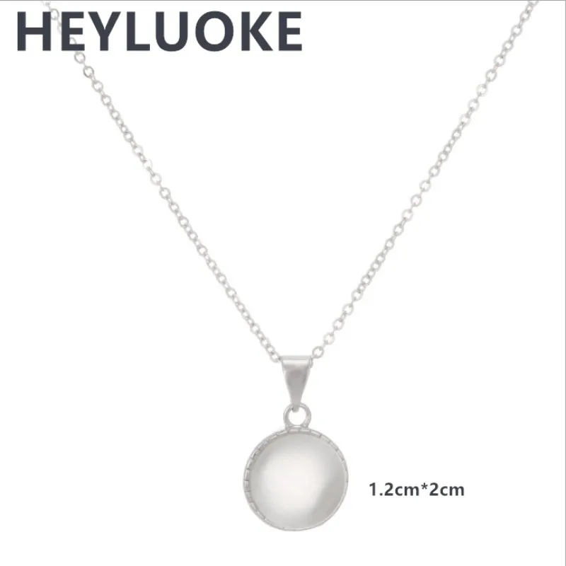 

HEYLUOKE Genuine Pendant Luxury Round Shape Opal Necklace Women Chain Necklaces Birthday Gifts For Wife